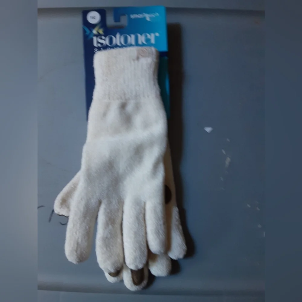 Isotoner Signature Smarttouch White Gloves  Size 1 SZ Born In France Flexible .. - Picture 2 of 4